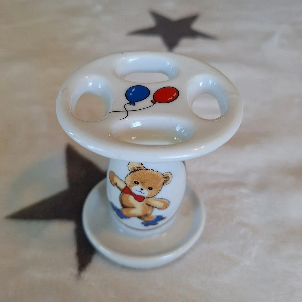 VTG Rare Counterpoint San Francisco Teddy Bear Roller-skates Toothbrush Holder